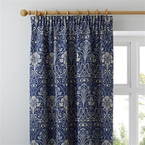 navy blue pattern curtains